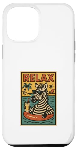Entspannendes Zebra, niedliches Tier, Vintage-Relaxdruck, Retro-Design Hülle für iPhone 12 Pro Max Entspannendes Zebra, niedliches Tier, Vintage-Relaxdruck, Retro-Design Hülle für iPhone 12 Pro Max von Retro Relax Prints