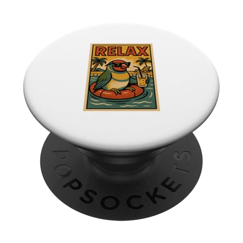 Gouldian Finke Relaxing Bird Vintage Relax Print Retro PopSockets Klebender PopGrip Gouldian Finke Relaxing Bird Vintage Relax Print Retro PopSockets Klebender PopGrip von Retro Relax Prints