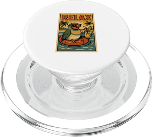 Gouldian Finke Relaxing Bird Vintage Relax Print Retro PopSockets PopGrip für MagSafe Gouldian Finke Relaxing Bird Vintage Relax Print Retro PopSockets PopGrip für MagSafe von Retro Relax Prints