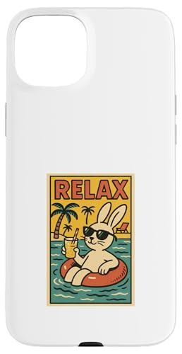 Hase Relaxing, niedliches Tier, Vintage-Stil, Hase, Relaxdruck, Retro Hülle für iPhone 15 Plus Hase Relaxing, niedliches Tier, Vintage-Stil, Hase, Relaxdruck, Retro Hülle für iPhone 15 Plus von Retro Relax Prints