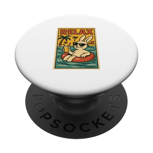Hase Relaxing, niedliches Tier, Vintage-Stil, Hase, Relaxdruck, Retro PopSockets Klebender PopGrip Hase Relaxing, niedliches Tier, Vintage-Stil, Hase, Relaxdruck, Retro PopSockets Klebender PopGrip von Retro Relax Prints