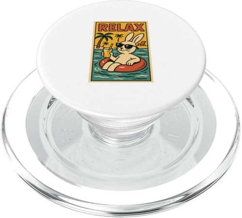 Hase Relaxing, niedliches Tier, Vintage-Stil, Hase, Relaxdruck, Retro PopSockets PopGrip für MagSafe Hase Relaxing, niedliches Tier, Vintage-Stil, Hase, Relaxdruck, Retro PopSockets PopGrip für MagSafe von Retro Relax Prints