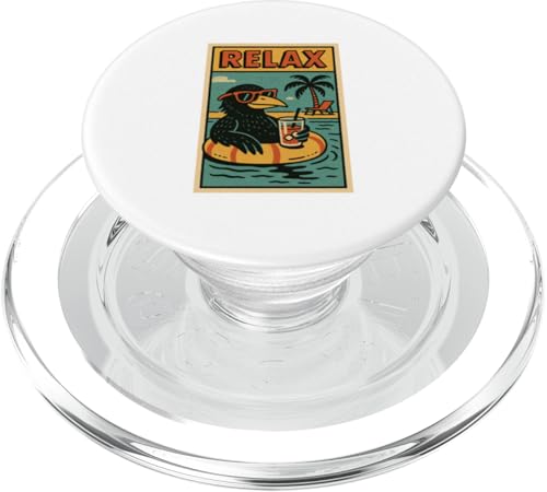 Krähe Relaxing Bird Vintage Relax Print Retro PopSockets PopGrip für MagSafe Krähe Relaxing Bird Vintage Relax Print Retro PopSockets PopGrip für MagSafe von Retro Relax Prints