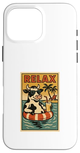 Kuh Relaxing Cute Animal Vintage Relax Print Retro Hülle für iPhone 16 Pro Max Kuh Relaxing Cute Animal Vintage Relax Print Retro Hülle für iPhone 16 Pro Max von Retro Relax Prints