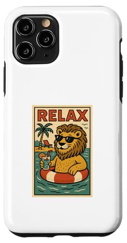 Löwe, entspannend, niedliches Tier, Vintage, Relax-Druck, Retro Hülle für iPhone 11 Pro Löwe, entspannend, niedliches Tier, Vintage, Relax-Druck, Retro Hülle für iPhone 11 Pro von Retro Relax Prints
