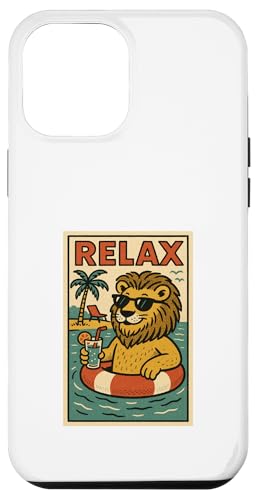 Löwe, entspannend, niedliches Tier, Vintage, Relax-Druck, Retro Hülle für iPhone 12 Pro Max Löwe, entspannend, niedliches Tier, Vintage, Relax-Druck, Retro Hülle für iPhone 12 Pro Max von Retro Relax Prints