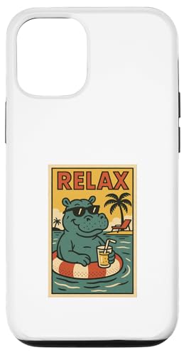Nilpferd, entspannend, niedlich, Tier, Vintage, Hippo, Relax, Druck, Retro Hülle für iPhone 12/12 Pro Nilpferd, entspannend, niedlich, Tier, Vintage, Hippo, Relax, Druck, Retro Hülle für iPhone 12/12 Pro von Retro Relax Prints