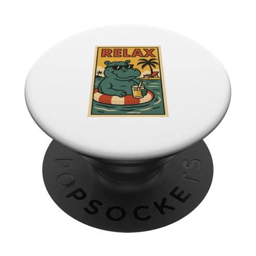 Nilpferd, entspannend, niedlich, Tier, Vintage, Hippo, Relax, Druck, Retro PopSockets Klebender PopGrip Nilpferd, entspannend, niedlich, Tier, Vintage, Hippo, Relax, Druck, Retro PopSockets Klebender PopGrip von Retro Relax Prints