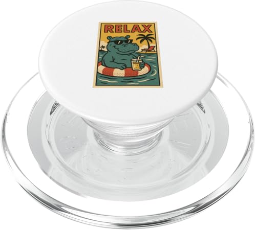Nilpferd, entspannend, niedlich, Tier, Vintage, Hippo, Relax, Druck, Retro PopSockets PopGrip für MagSafe Nilpferd, entspannend, niedlich, Tier, Vintage, Hippo, Relax, Druck, Retro PopSockets PopGrip für MagSafe von Retro Relax Prints