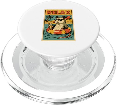 Opossum Entspannendes niedliches Tier, Vintage, Relax-Druck, Retro PopSockets PopGrip für MagSafe Opossum Entspannendes niedliches Tier, Vintage, Relax-Druck, Retro PopSockets PopGrip für MagSafe von Retro Relax Prints