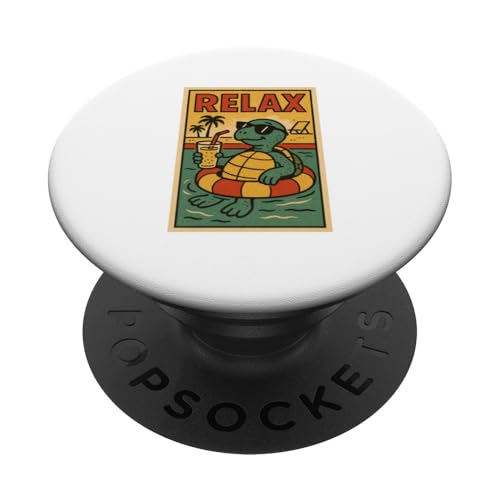 Schildkröte, entspannend, niedlich, Tier, Vintage, Relax, Schildkröte, Retro PopSockets Klebender PopGrip Schildkröte, entspannend, niedlich, Tier, Vintage, Relax, Schildkröte, Retro PopSockets Klebender PopGrip von Retro Relax Prints