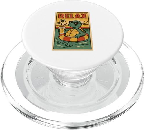 Schildkröte, entspannend, niedlich, Tier, Vintage, Relax, Schildkröte, Retro PopSockets PopGrip für MagSafe Schildkröte, entspannend, niedlich, Tier, Vintage, Relax, Schildkröte, Retro PopSockets PopGrip für MagSafe von Retro Relax Prints
