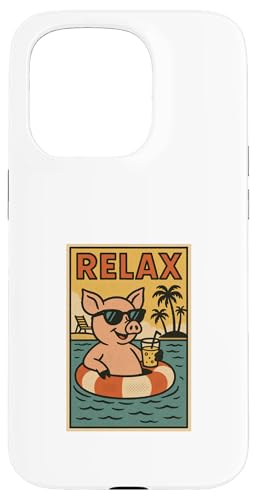 Schwein Relaxing Cute Tier Vintage Schwein Relax Print Retro Hülle für iPhone 15 Pro Schwein Relaxing Cute Tier Vintage Schwein Relax Print Retro Hülle für iPhone 15 Pro von Retro Relax Prints