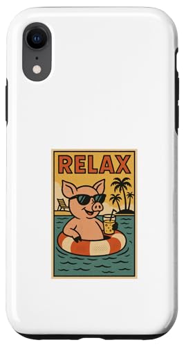 Schwein Relaxing Cute Tier Vintage Schwein Relax Print Retro Hülle für iPhone XR Schwein Relaxing Cute Tier Vintage Schwein Relax Print Retro Hülle für iPhone XR von Retro Relax Prints