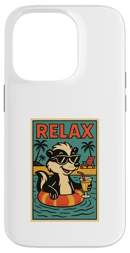 Stinktier Lustig Entspannend Niedlich Tier Vintage Relax Print Retro Hülle für iPhone 14 Pro Stinktier Lustig Entspannend Niedlich Tier Vintage Relax Print Retro Hülle für iPhone 14 Pro von Retro Relax Prints