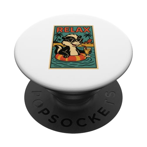 Stinktier Lustig Entspannend Niedlich Tier Vintage Relax Print Retro PopSockets Klebender PopGrip Stinktier Lustig Entspannend Niedlich Tier Vintage Relax Print Retro PopSockets Klebender PopGrip von Retro Relax Prints