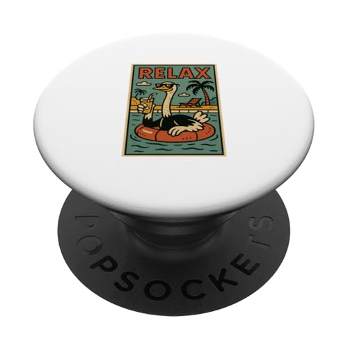 Strauß Relaxing Tier Vintage Strauß Relax Print Retro PopSockets Klebender PopGrip Strauß Relaxing Tier Vintage Strauß Relax Print Retro PopSockets Klebender PopGrip von Retro Relax Prints