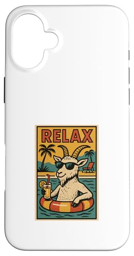 Ziege entspannend niedlich Tier Vintage Ziege Relax Print Retro Hülle für iPhone 16 Plus Ziege entspannend niedlich Tier Vintage Ziege Relax Print Retro Hülle für iPhone 16 Plus von Retro Relax Prints