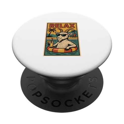 Ziege entspannend niedlich Tier Vintage Ziege Relax Print Retro PopSockets Klebender PopGrip Ziege entspannend niedlich Tier Vintage Ziege Relax Print Retro PopSockets Klebender PopGrip von Retro Relax Prints