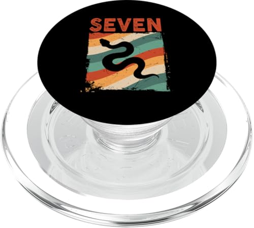 7. Geburtstag Schlange Reptilien Jungen Mädchen Kinder PopSockets PopGrip für MagSafe von Retro Snake Birthday Apparel Boys Girls
