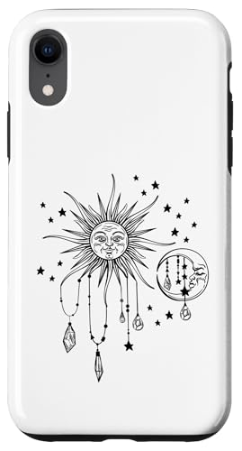 Sonne Mond Sterne Mystical Vintage Himmlisch Boho Stil Hülle für iPhone XR von Retro Sun Tees
