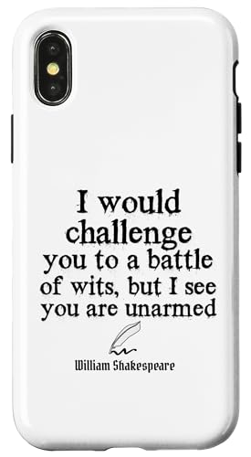 William Shakespeare Zitat Englische Literatur Battle of Wits Hülle für iPhone X/XS von Retro Sun Tees