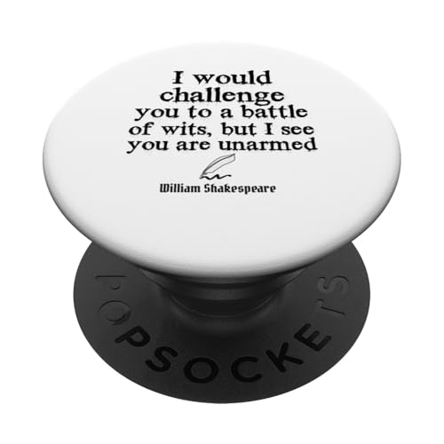William Shakespeare Zitat Englische Literatur Battle of Wits PopSockets Klebender PopGrip von Retro Sun Tees