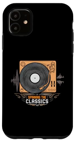 Spinning The Classics Turntable Vinyl Record Hülle für iPhone 11 von Retro Vinyl Record Player Designs