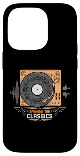 Spinning The Classics Turntable Vinyl Record Hülle für iPhone 14 Pro von Retro Vinyl Record Player Designs