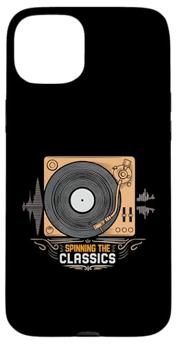 Spinning The Classics Turntable Vinyl Record Hülle für iPhone 15 Plus von Retro Vinyl Record Player Designs