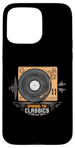 Spinning The Classics Turntable Vinyl Record Hülle für iPhone 15 Pro Max von Retro Vinyl Record Player Designs