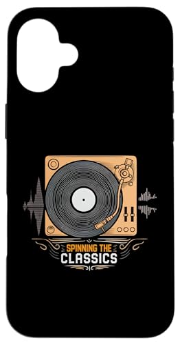 Spinning The Classics Turntable Vinyl Record Hülle für iPhone 16 Plus von Retro Vinyl Record Player Designs