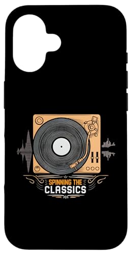 Spinning The Classics Turntable Vinyl Record Hülle für iPhone 16 Spinning The Classics Turntable Vinyl Record Hülle für iPhone 16 von Retro Vinyl Record Player Designs