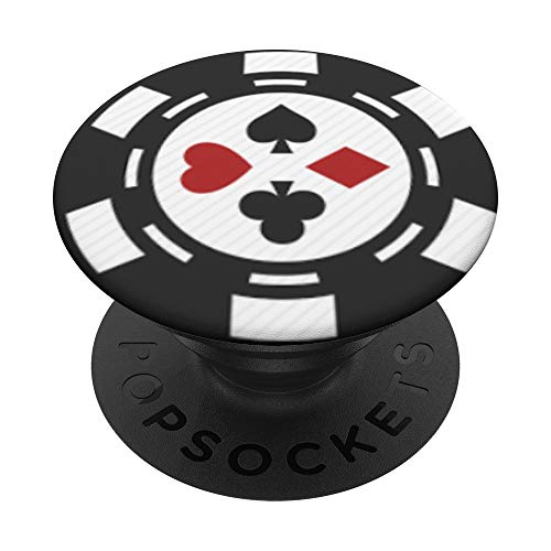 Poker Casino Chip Ace Clubs Hearts Diamond Card gift PopSockets PopGrip: Ausziehbarer Sockel und Griff für Handys/Tablets mit Tauschbarem Top von Retro sun tees