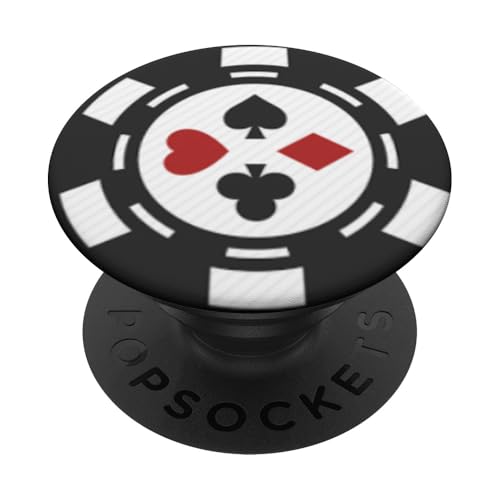 Poker Casino Chip Ace Clubs Hearts Diamond Card gift PopSockets PopGrip: Ausziehbarer Sockel und Griff für Handys/Tablets mit Tauschbarem Top von Retro sun tees