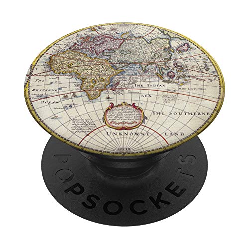 Vintage World Map Plant Earth gift PopSockets PopGrip: Ausziehbarer Sockel und Griff für Handys/Tablets mit Tauschbarem Top von Retro sun tees