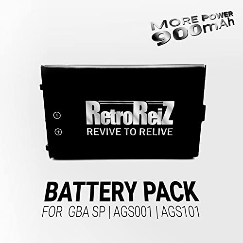 RetroReiZ Akku 900mAh RetroReiZ PREMIUM für Nintendo Gameboy Advance SP GBA SP AGS-001 AGS-101 von RetroReiZ
