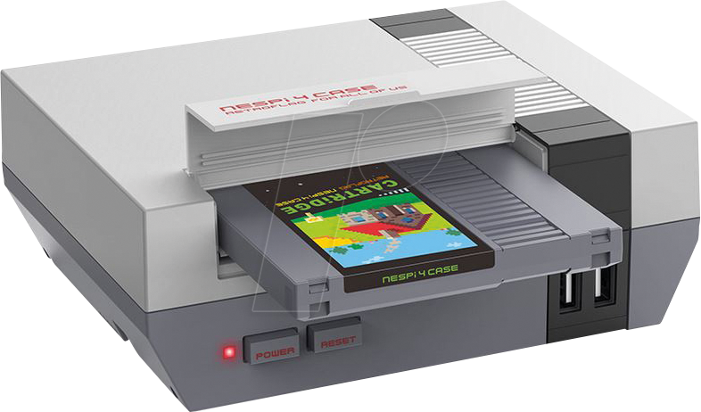 RPI4 NESPI CASE - Gehäuse für Raspberry Pi 4, NES-Design, grau von Retroflag