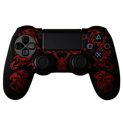 Schutzhülle aus Silikon schwarz rot Dragon für Controller PS4 Dual Shock 4 Schutzhülle aus Silikon schwarz rot Dragon für Controller PS4 Dual Shock 4 von Retrogame