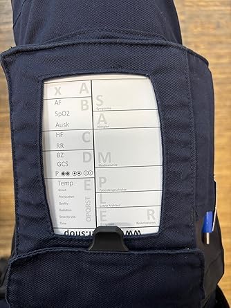 10x Hosenblock für den Rettungsdienst mit ABCDE-Schema - Kompakte Blöcke im A6-Format | Klar strukturiert für eine schnelle Dokumentation | Packung mit 10 Blöcken (Typ A Deutsch) von Retter.Shop