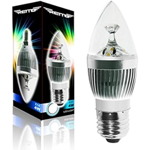 Retto LED-Kerzenlampe, E27, 3 W, kaltes Licht, 350 Lumen, Farbe 6500 K/220 V von Retto