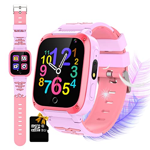 Smartwatch für Kinder, Schrittzähler, HD-Kameras, 16 Spiele, , Smartwatches für Kinder, 3–14 Geschenke für Mädchen und Jungen, elektronisches Lernspielzeu (rosa) von Retysaz