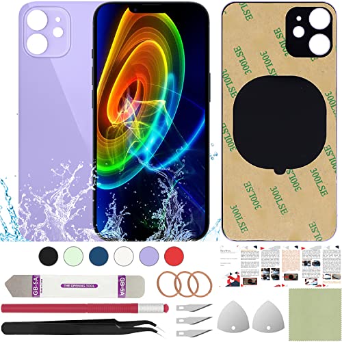 ReuWeu Rückseite Ersatz Glas Cover Kompatibel mit iPhone 12 6,1 Zoll + Professional Tools (Lila) von ReuWeu