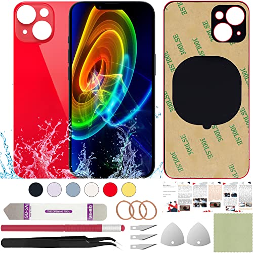 ReuWeu Rückseite Ersatz Glas Cover Kompatibel mit iPhone 14 6,1 Zoll + Professional Tools (Rot) von ReuWeu
