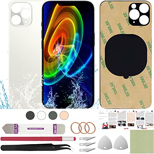 ReuWeu Rückseite Glas Abdeckung Ersatz Kompatibel mit iPhone 11 Pro 5,8 Zoll + Professional Tools (Matt Silber) von ReuWeu