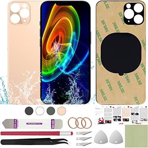 ReuWeu Rückseite Glas Abdeckung Ersatz Kompatibel mit iPhone 11 Pro Max 6,5 Zoll + Professional Tools (Matt Gold) von ReuWeu