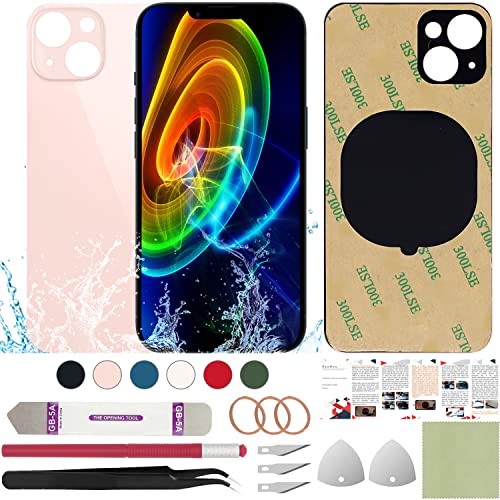ReuWeu Rückseite Glas Abdeckung Ersatz Kompatibel mit iPhone 13 6,1 Zoll + Professional Tools (Rosa) von ReuWeu