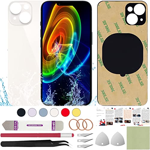 ReuWeu Rückseite Glas Abdeckung Ersatz Kompatibel mit iPhone 14 6,1 Zoll + Professional Tools (Starlight) von ReuWeu