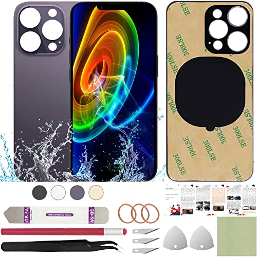 ReuWeu Rückseite Glas Abdeckung Ersatz Kompatibel mit iPhone 14 Pro Max 6,7 Zoll + Professional Tools (Deep Purple) von ReuWeu