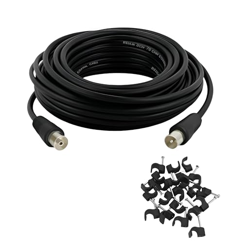 Reulin 7M Lang TV Antennenkabel Koaxial Kabel 7 M HDTV DVB-T DVB-T2 Radio DAB Mit Clips Stecker zu Buchse Schlankes 3C2V RF Koaxialkabel Vernickelt Schwarz 7Meter Reulin 7M Lang TV Antennenkabel Koaxial Kabel 7 M HDTV DVB-T DVB-T2 Radio DAB Mit Clips Stecker zu Buchse Schlankes 3C2V RF Koaxialkabel Vernickelt Schwarz 7Meter von Reulin